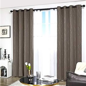 Deconovo Grommet Blackout Curtains (52 x 72 Inch, Taupe, Pack of 2)